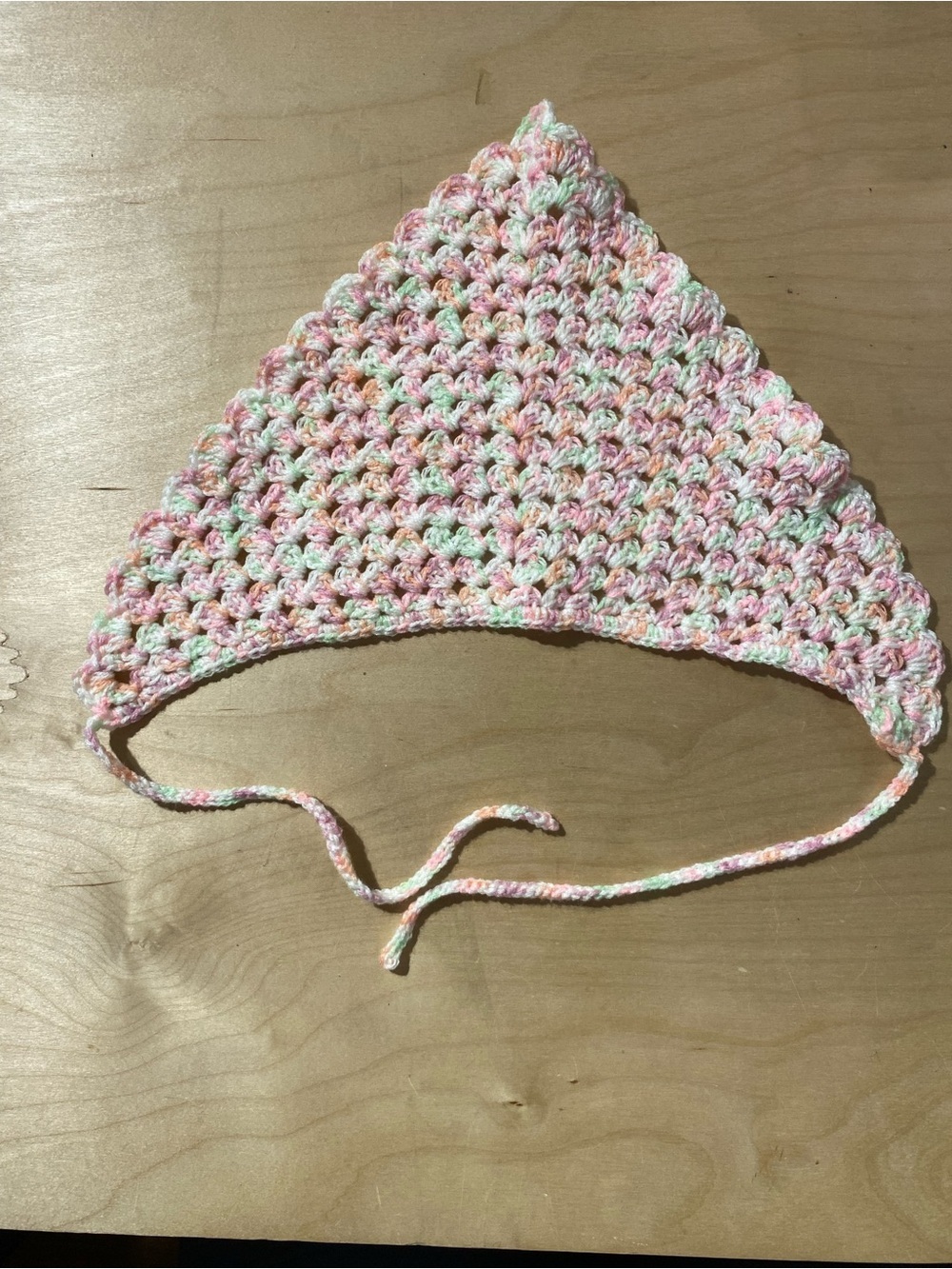 Handmade Multicolor Crochet Bandanna (RZ) - Picture 6 of 8